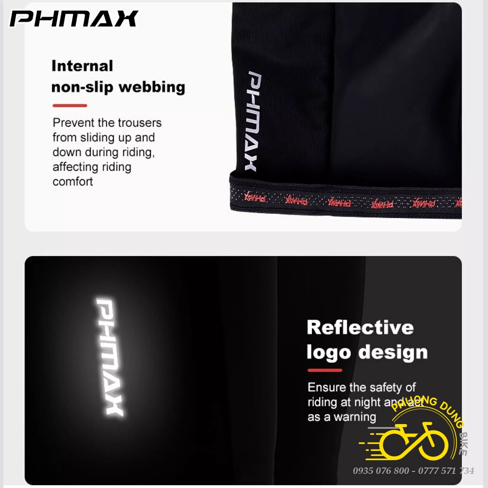 Quần nam đi xe đạp thể thao PHMAX (có túi bên hông)
