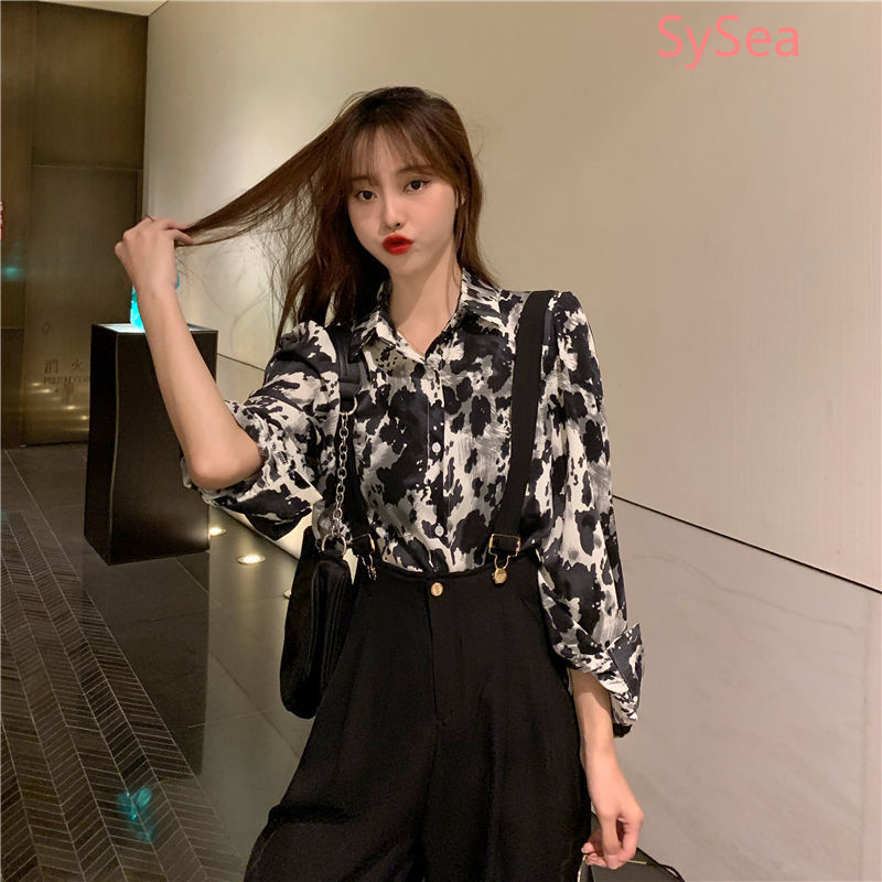 Áo Sơ Mi Voan Tay Dài Dáng Rộng In Họa Tiết Trẻ Trung Phong Cách Retro Cho Nữ | BigBuy360 - bigbuy360.vn