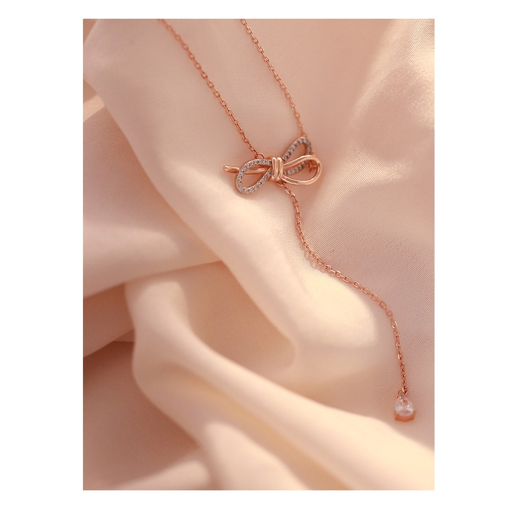 Vòng cổ dây chuyền choker kim loại mix nơ cách điệu mẫu mới hot hit CKV75 | BigBuy360 - bigbuy360.vn