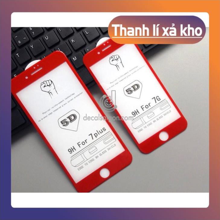 [K] Kính cường lực full màn hình 4D màu đỏ Iphone 6,6s, 6plus, 7, 8, 7plus, 8plus ^^