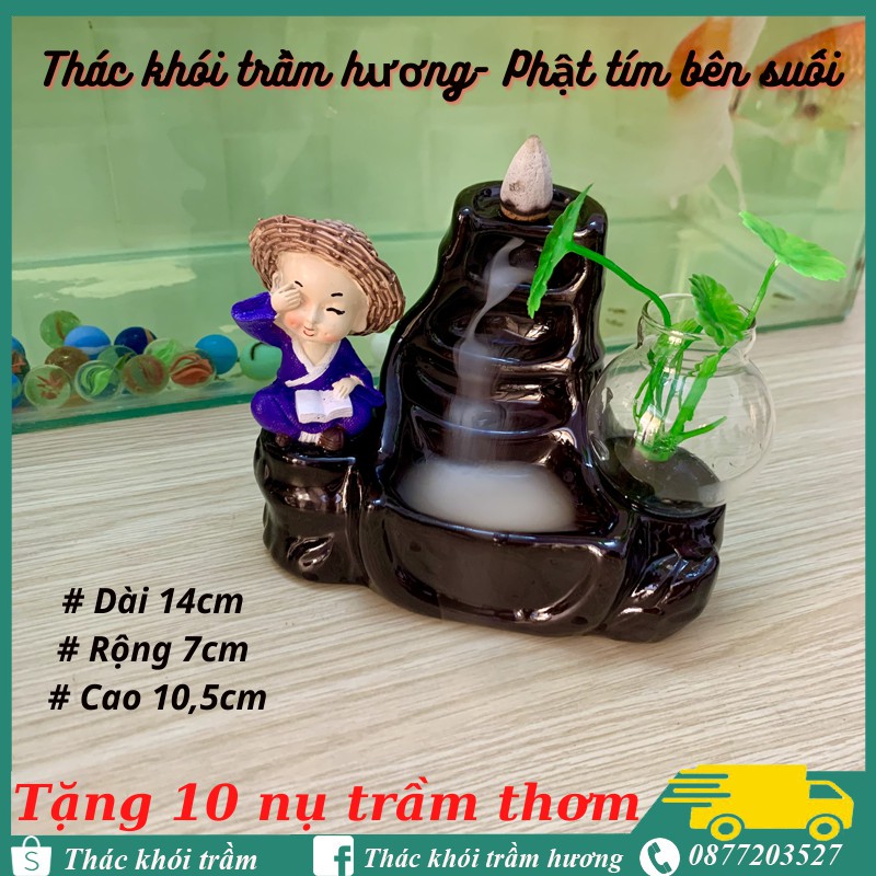 Thác Khói Trầm Hương CHÚ TIỂU TÍM  BÊN SUỐI, thác khói chảy ngược tặng 10 nụ trầm thơm | BigBuy360 - bigbuy360.vn