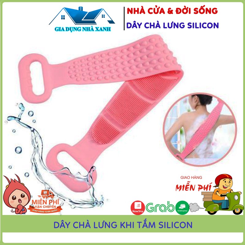 Chà Lưng Khi Tắm, Dụng Cụ Dây Chà Lưng Khi Tắm Silicon 2 Mặt, Giúp Kỳ Cọ Massage Tẩy Da Chết Khi Tắm, Siêu Tiện Dụng