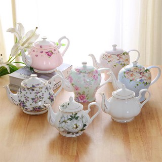 Bộ Ấm Trà Chiều Bằng Gốm Sứ Màu Đen Kiểu Châu Âu Trung Hoa Dung Tích Lớn Tiện Dụng