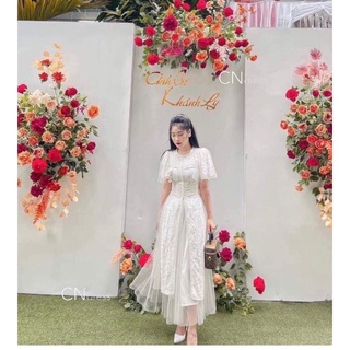 áo dài cách tân ren đính ngọc