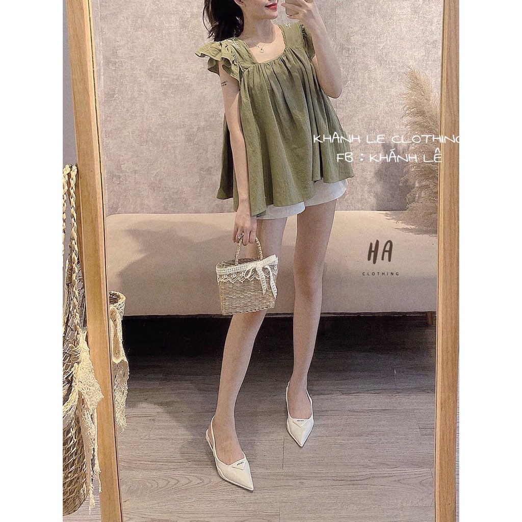 Set Cánh Tiên Hoa Vai Mix Quần Sooc | BigBuy360 - bigbuy360.vn