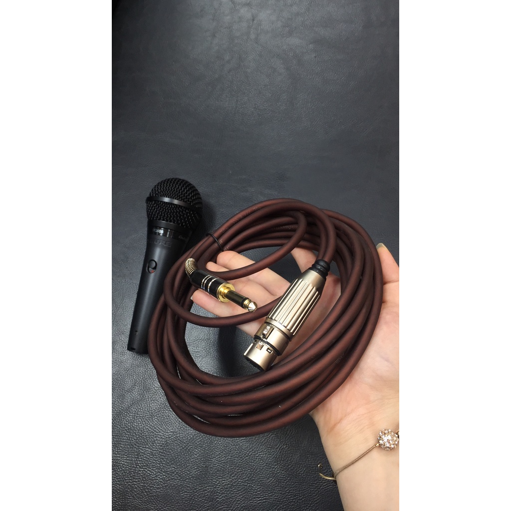 Dây mic hát karaoke 5m loại tốt, nối dài micro, canon âm - 6 ly, cáp đồng nguyên chất dài 5 mét chống nhiễu tốt