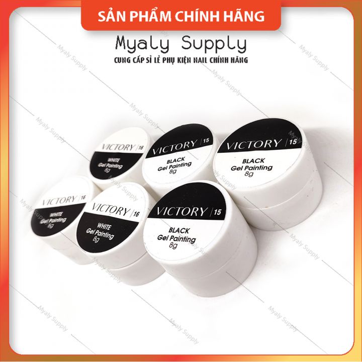 Gel Vẽ Nail Móng Đặc Trắng Đen Victory 8g
