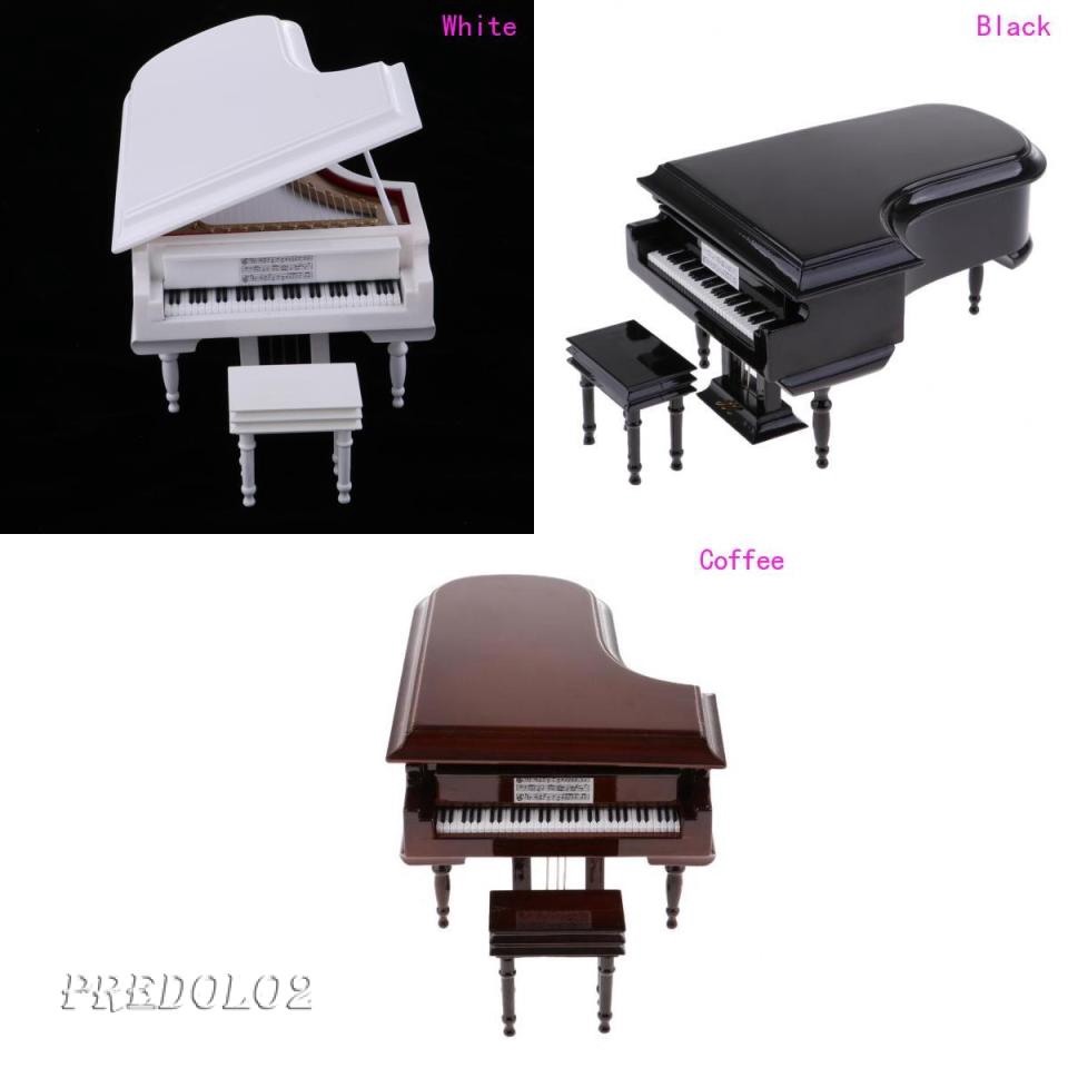 Hộp Nhạc Hình Đàn Piano Trắng Tỉ Lệ 1 / 8 Trang Trí Nhà Búp Bê