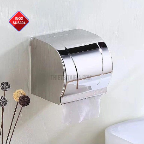 Hộp đựng giấy vệ sinh inox gắn tường cao cấp, chống ướt giấy không hoen gỉ trong môi trường chất tẩy rửa