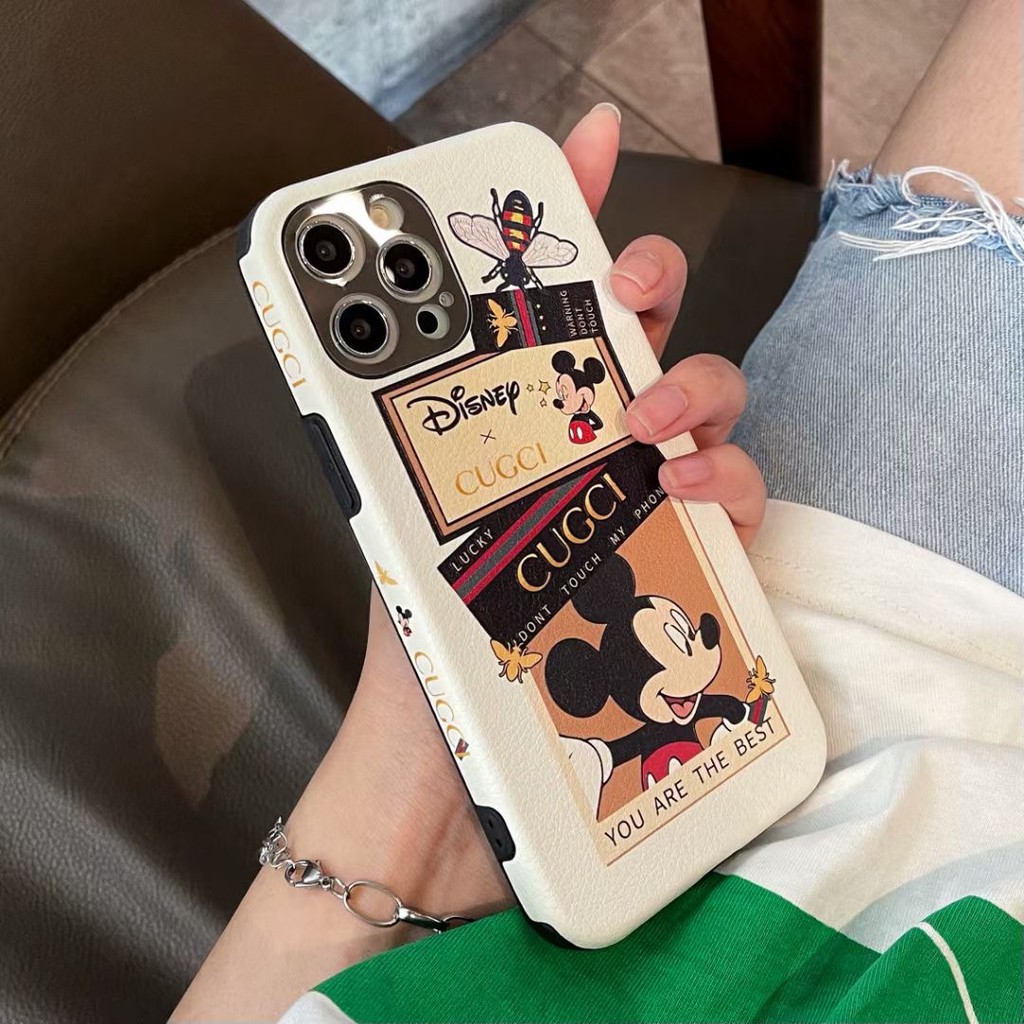 Ốp điện thoại in hình Mickey Minnie Disney cho iPhone 11 12 Pro Xs Max XR I8 I7 plus