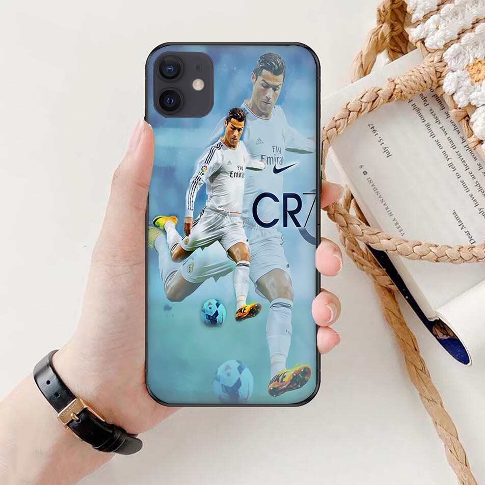 Ốp Điện Thoại Mềm Viền Đen Hình Cristiano Ronaldo Cho iPhone X XS XR XS Max 13 13 Pro 13 Mini 13 Pro Max T5