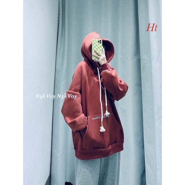 Áo hoodie Cotton chữ túi H2A785