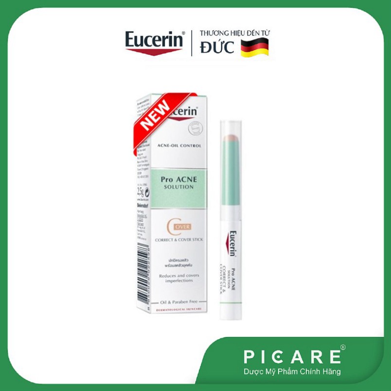 [CHÍNH HÃNG] Bút che khuyết điểm giảm mụn Eucerin ProAcne Correct &amp; Cover Stick 2.5g