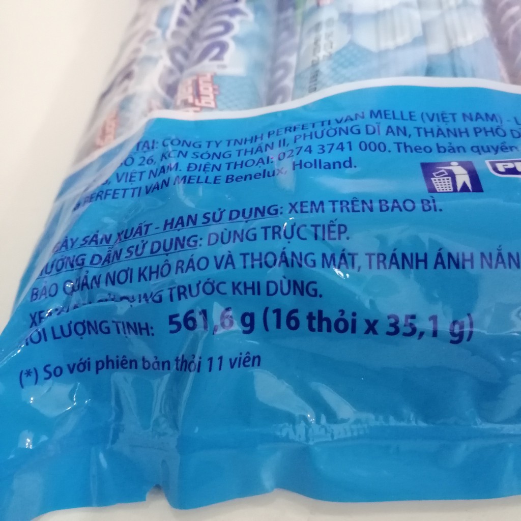 Kẹo Nhai Mentos Hương Bạc Hà (Gói 16 thanh)