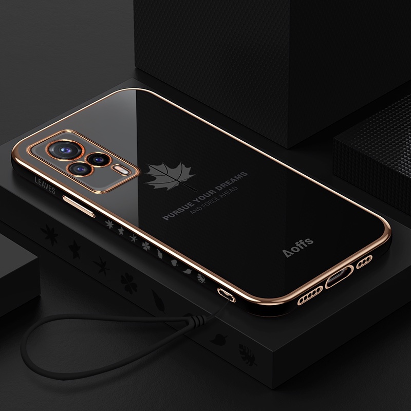 Ốp Điện Thoại Mềm Chống Sốc Họa Tiết Lá Phong Cho Vivo Z6 Vivo Y77 Vivo Y35 vivi Y02S 4G 2022 Vivo Y97 Vivo Y76S