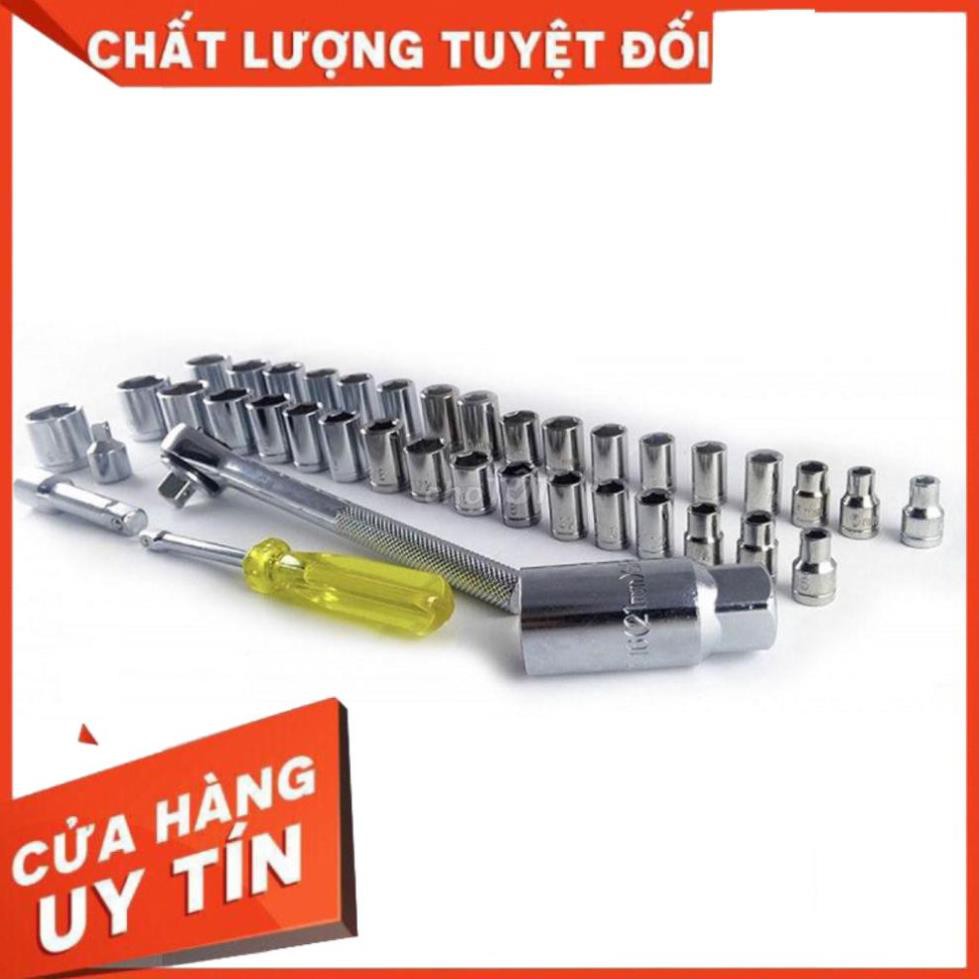 Bộ khẩu mở siết ốc 40 chi tiết thông minh, Bộ đồ sửa xe AIWA  Chất Liệu Tốt, Bền và Tiện Dụng