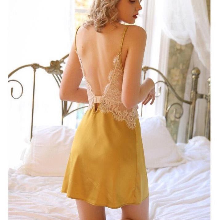 Váy Ngủ 2 Dây Quyến Rũ Lụa Quảng Châu