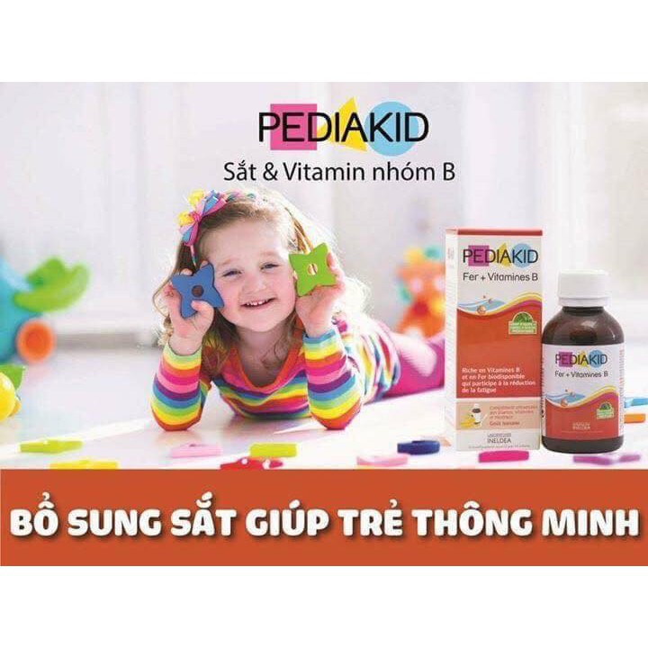 Siro Pediakid Fer Vitamines B - bổ sung Sắt và các Vitamin nhóm B Cho Trẻ Từ 6 Tháng Tuổi Pháp