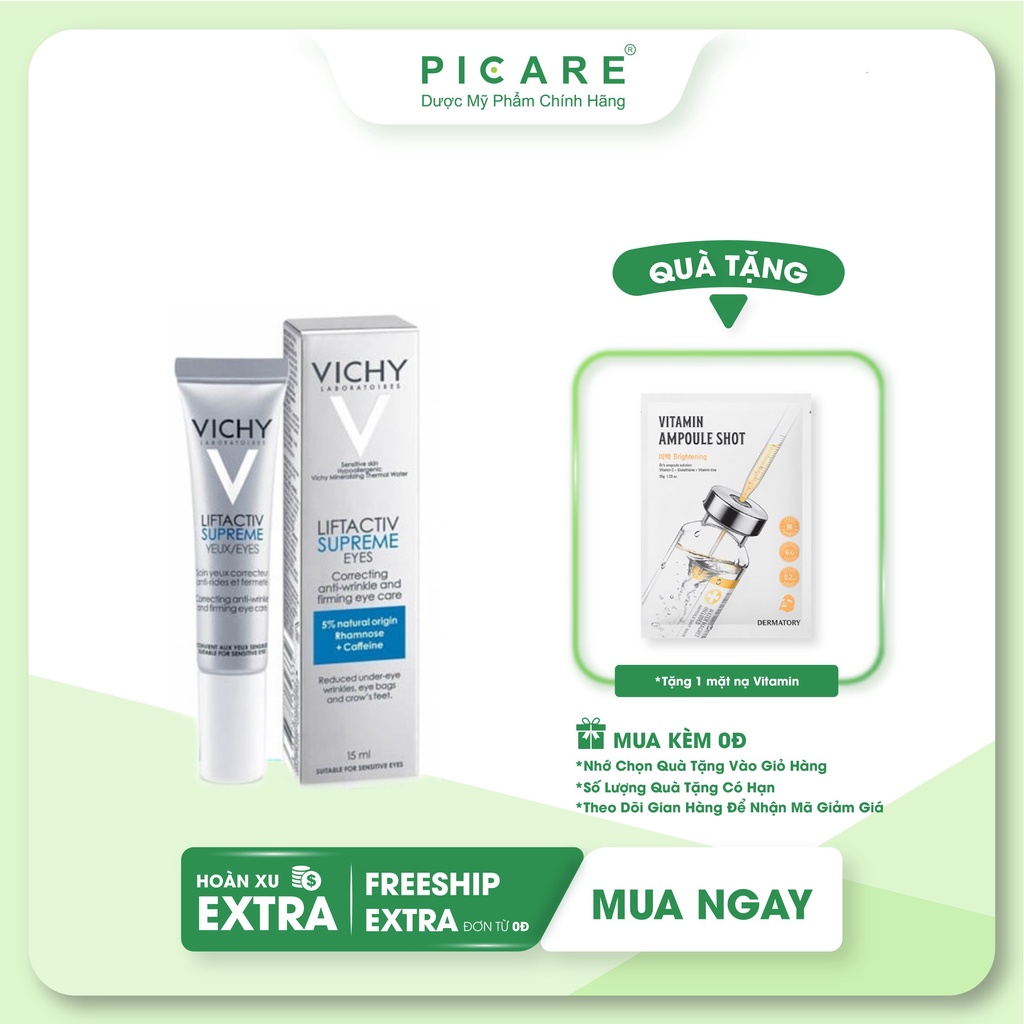 Kem dưỡng chống nếp nhăn và nâng mí mắt Vichy Liftactiv Ds Eye Cream 15ml