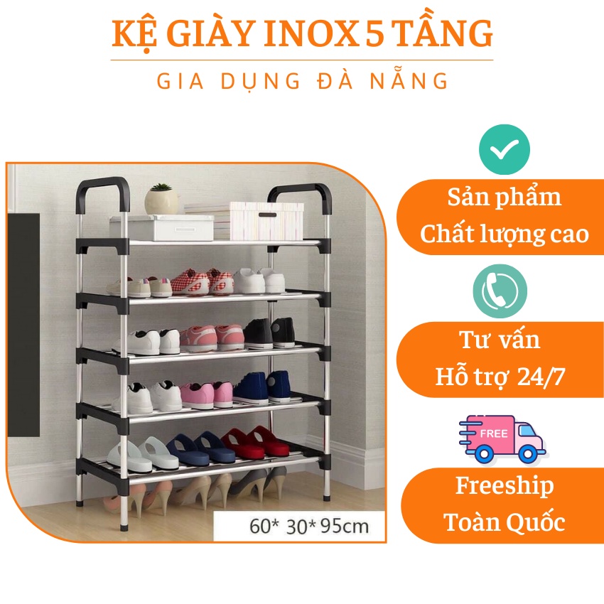 Kệ giày inox 5 tầng  HÀNG CAO CẤP  kệ đựng giày gọn gàng, ngăn nắp, giữ form giày, dép luôn đẹp như mới