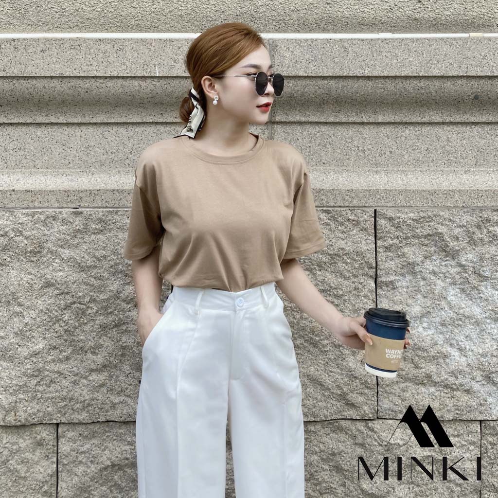 SET ÁO THUN VÀ QUẦN SUÔNG - CHẤT LIỆU KAKI COTTON CAO CẤP - MÀU NÂU-NUDE- [THIẾT KẾ]