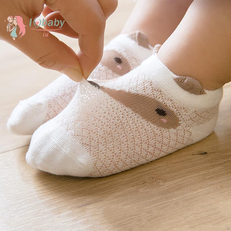 Vớ cotton thông thoáng chống trượt cho bé