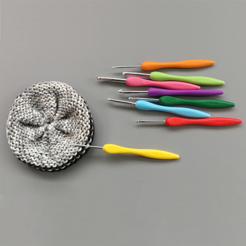 Set 8/12 Kim Móc Len Bằng Nhôm 2.5-6.0mm Với Tay Cầm Cao Su Mềm Nhiều Màu Sắc Cho Búp Bê
