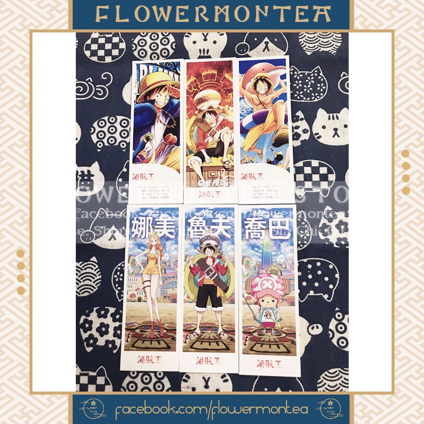 Set 6 Thẻ Đánh Dấu Sách | Bookmark Giấy - One Piece | Đảo Hải Tặc