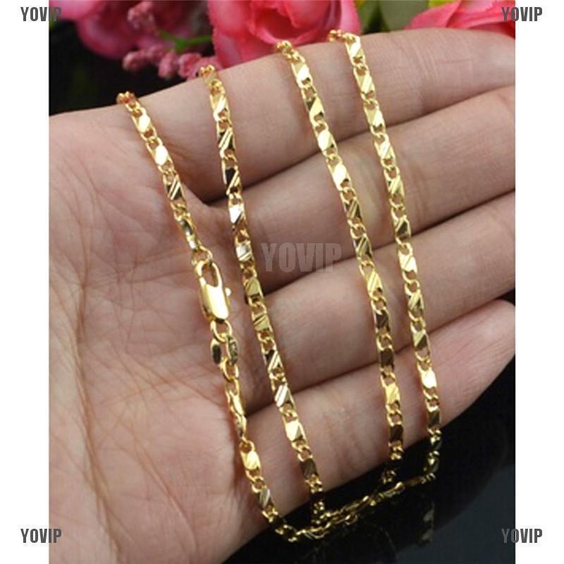 Dây chuyền nam mạ vàng kích thước 2mm 16-30 inch sang trọng
