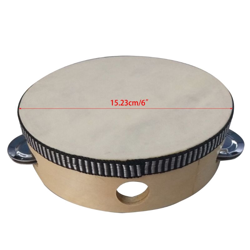 Trống cầm tay tambourine 6" bằng kim loại