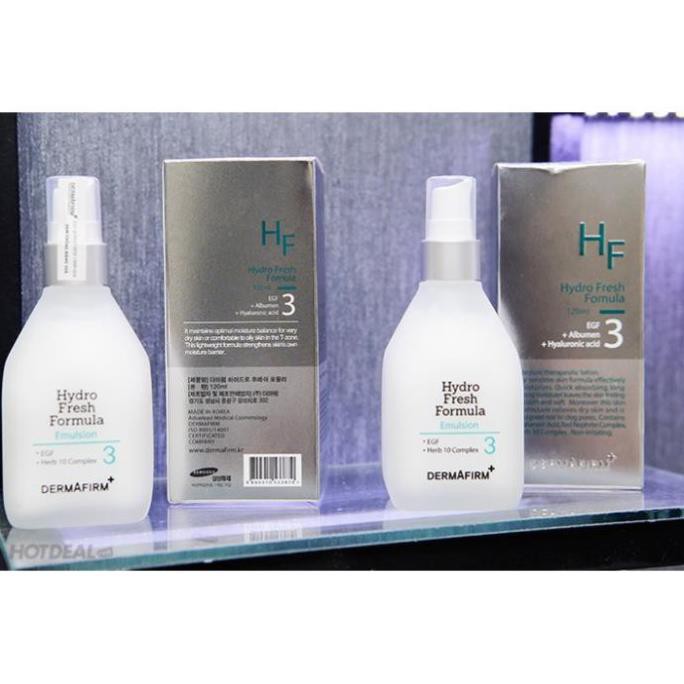 Sữa dưỡng ẩm da mặt Dermafirm Hàn Quốc dùng cho mọi loại da  HF Hydro Fresh Fomula Emulsion chính hãng