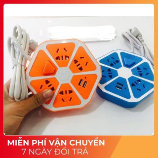 Ổ Cắm Điện Nối Dài Hình Trái Cam 2 Cổng Usb Dài 1.7M