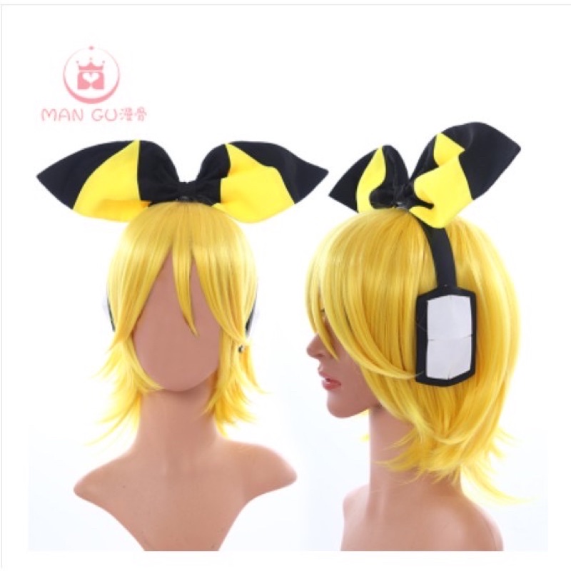 Wig/Tóc giả cosplay mix màu trắng đen/ wig Rin love live/ wig Rin vocaloid