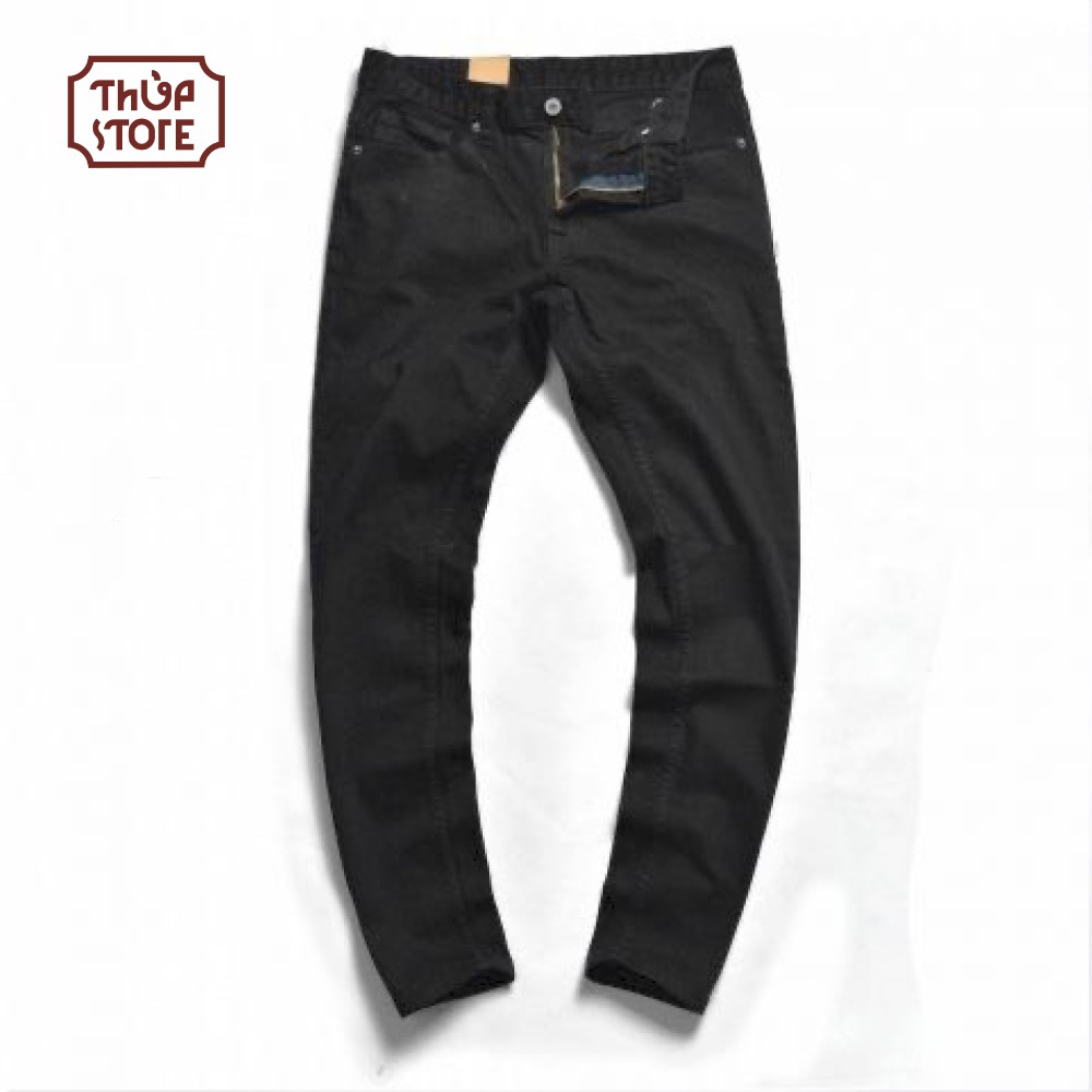 Quần Jean nam co dãn, màu đen, dáng ôm, dày dặn | BigBuy360 - bigbuy360.vn