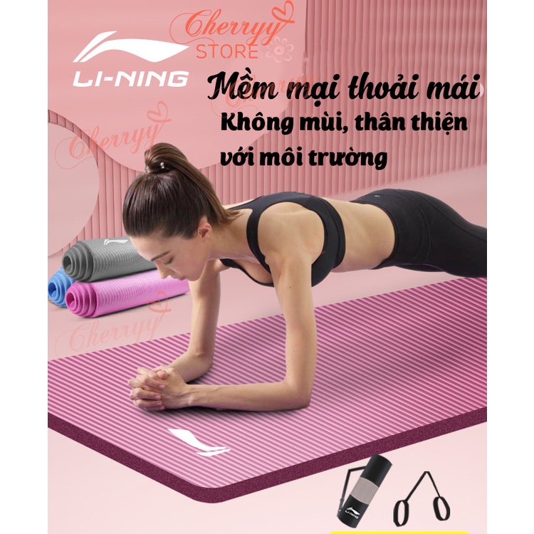 Thảm Tập LiNing Chính Hãng 10mm 15mm - Thảm Tập Yoga Chống Trượt - Thảm Tập Gym, Yoga Tại Nhà