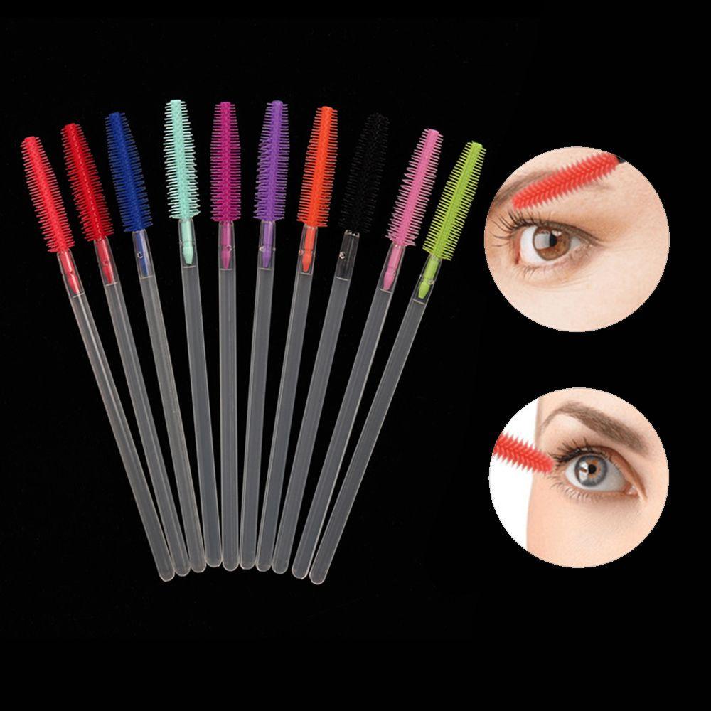 Bộ 10 Cọ Mascara Lông Mày Bằng Silicone Sử Dụng Một Lần