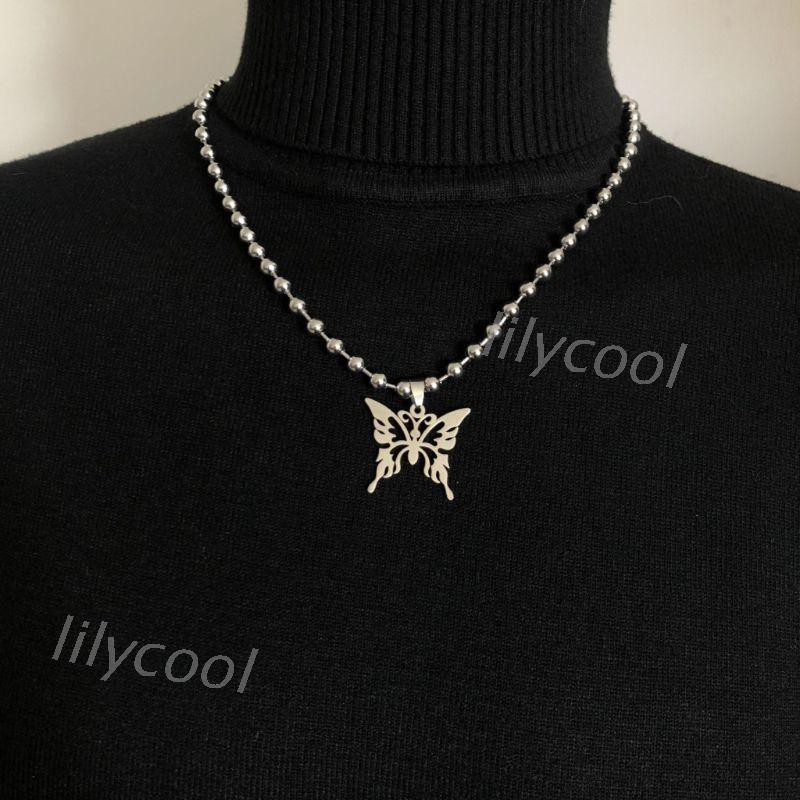 vòng cổ Chất Liệu Thép Không Gỉ Mặt Bướm Phong Cách Rock