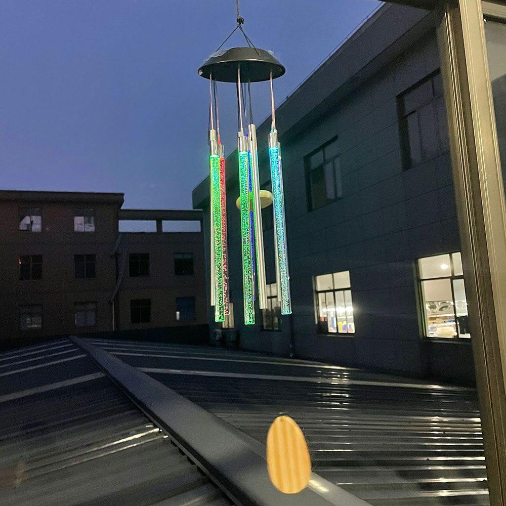 Chuông Gió Có Đèn Xoay Sử Dụng Năng Lượng Mặt Trời Trang Trí Sân Vườn