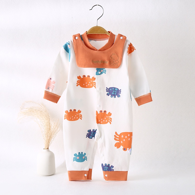 Bộ áo liền quần AMILA in họa tiết hoạt hình dễ thương thoải mái thoáng khí cho bé sơ sinh/ bé trai và bé gái