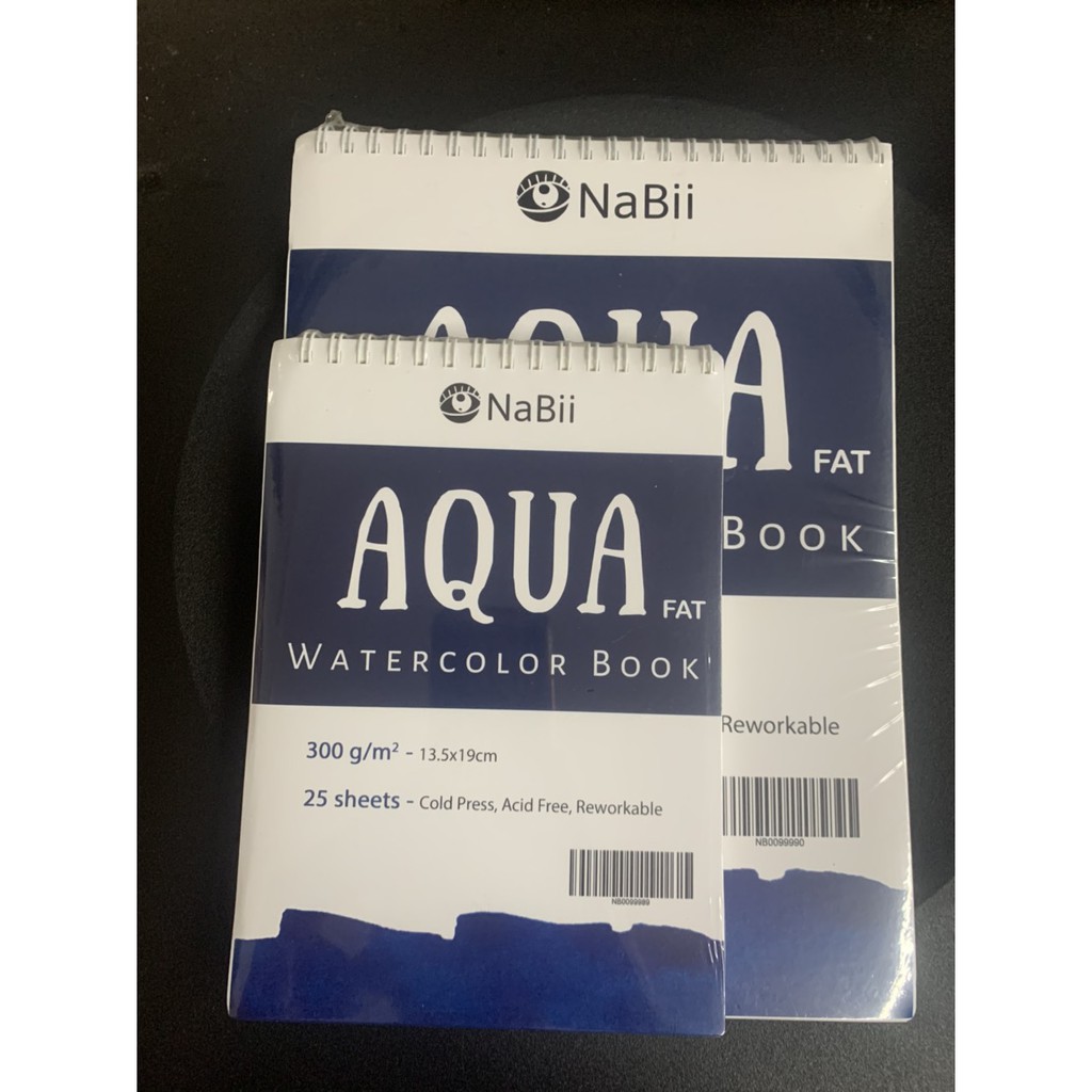 Quyển Giấy Vẽ Màu Nước Nabii Aqua Fat 300GSM [ CHÍNH HÃNG ] 25 TỜ