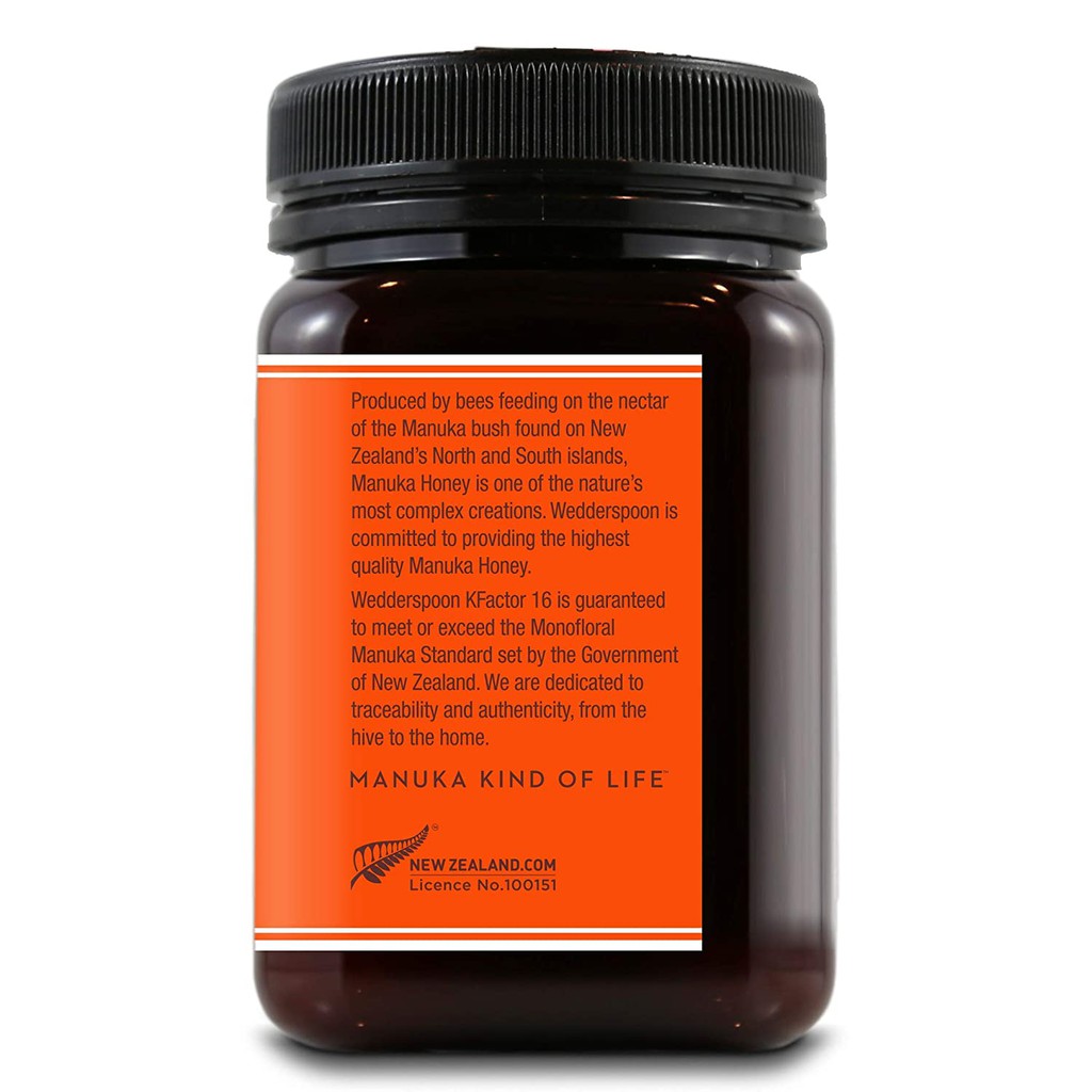 [EXP 2025] Mật Ong Manuka Wedderspoon - Raw Monofloral Manuka Honey KFactor 16 500gram