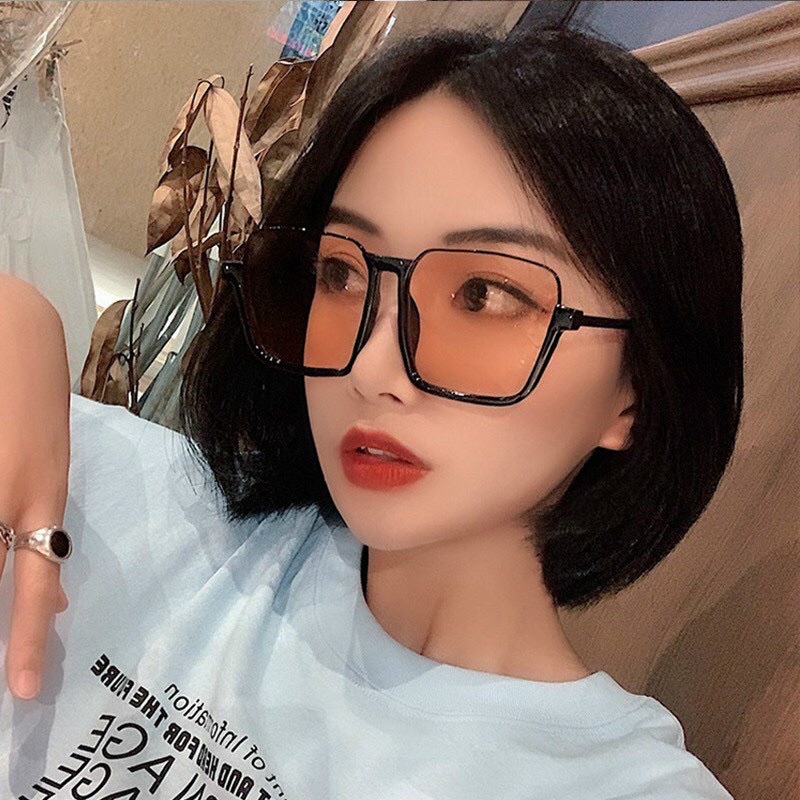 Kính mát gọng vuông, tròng cam