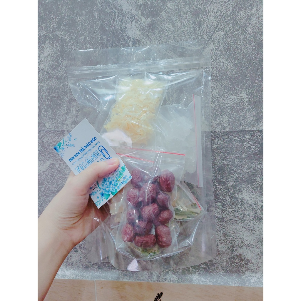 ( video+ ảnh thật) Set Nguyên Liệu Nấu Mủ Trôm  Hạt Chia đủ nguyên liệu Thanh mát ngày tết