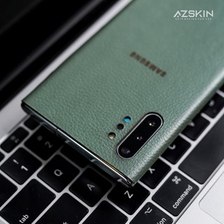 [Hot] Miếng Dán Da Thật Màu Xanh Rêu Nhạt Cho Samsung Note 10 plus
