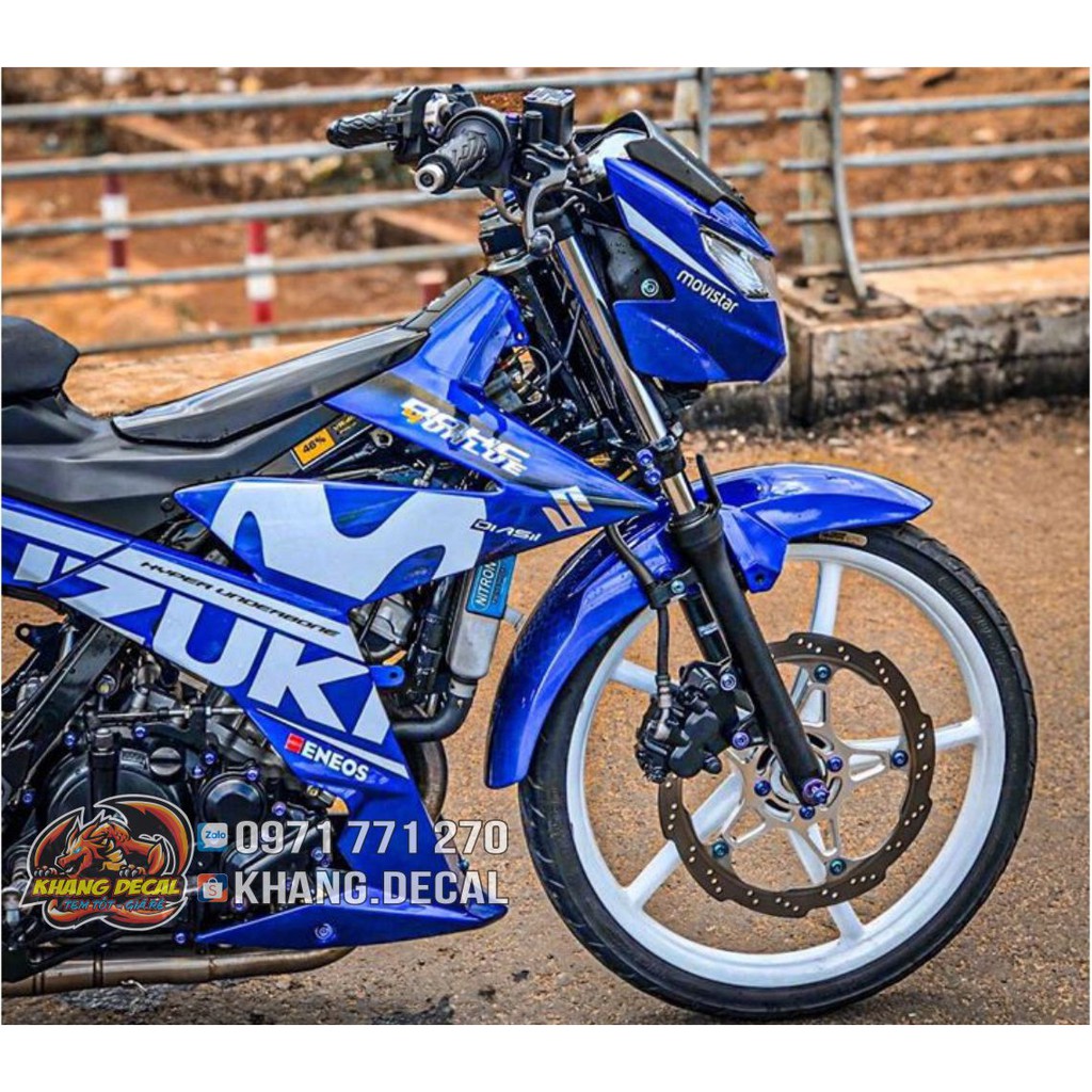 Tem rời Satria Movistar xe xanh GP