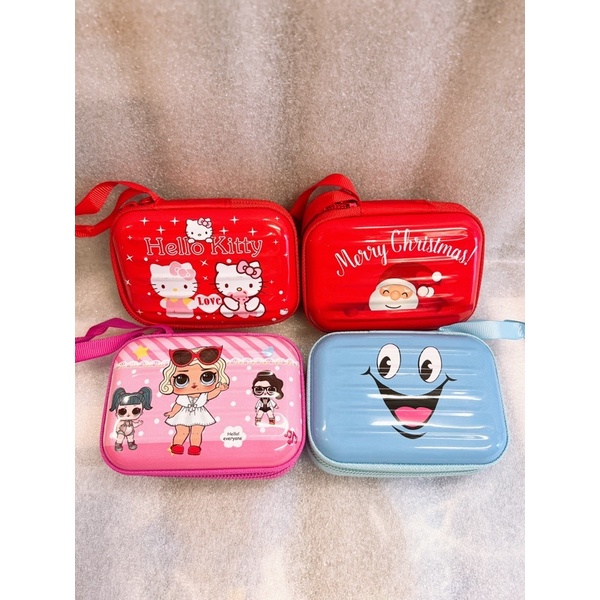 Set 2 Bóp Ví Mini Khoá Kéo Dễ Thương Tròn Vuông Chữ nhật Kitty Doraemon LOL Giao mẫu ngẫu nhiên