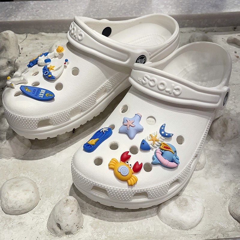 phong cách biển phụ kiện dép Crocs charm DIY khóa giày crocs jibbitz Nhựa trang sức Phụ kiện trang trí giày crocs nút trang trí giày trẻ em Dép Sandal Đồ trang sức Quà tặng sáng tạo món quà đặc biệt