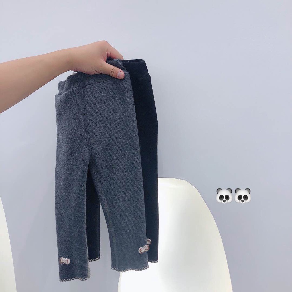 Quần legging lót lông cừu cho bé gái từ 1-6 tuổi, quần nỉ chất coton lót nhung mềm mại - HKKIDS