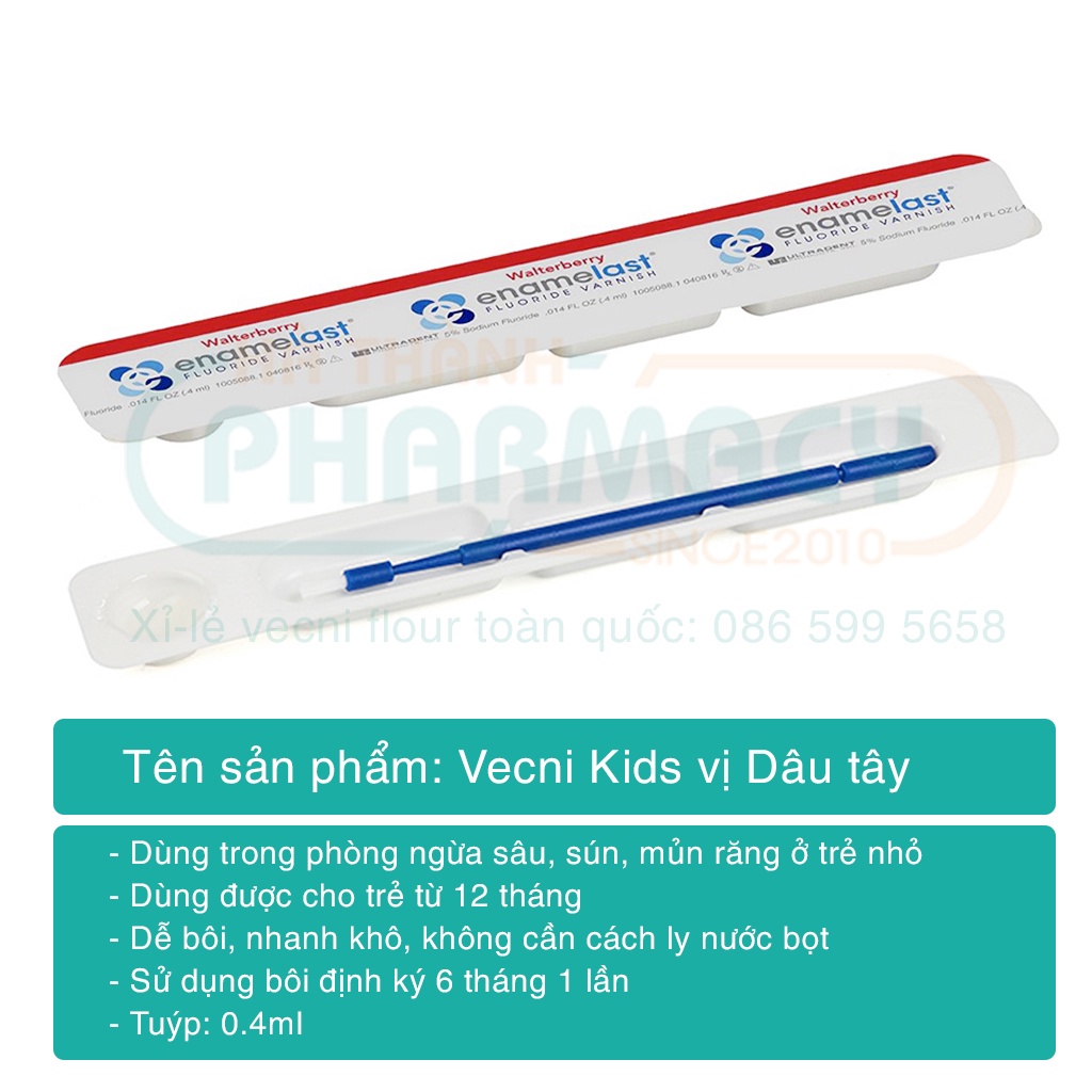 [VECNI FLOUR LOẠI 1 ] Vecni Flour Viền Đỏ - kem bôi răng chống sâu răng, chống sún răng cho bé