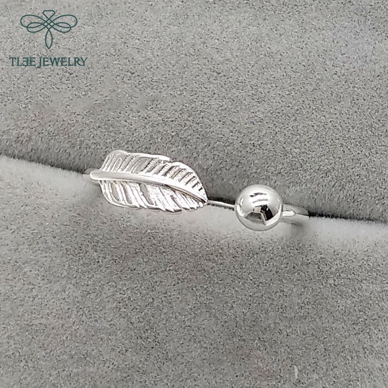 Nhẫn bạc nữ Tlee nhẫn lông vũ basic cá tính TleeJewelry A0287